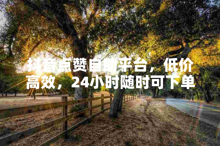 抖音点赞自助平台，低价高效，24小时随时可下单。