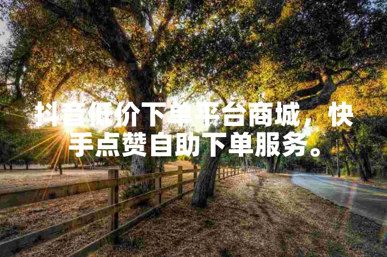 抖音低价下单平台商城，快手点赞自助下单服务。