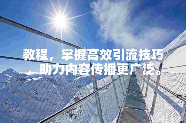 教程，掌握高效引流技巧，助力内容传播更广泛。