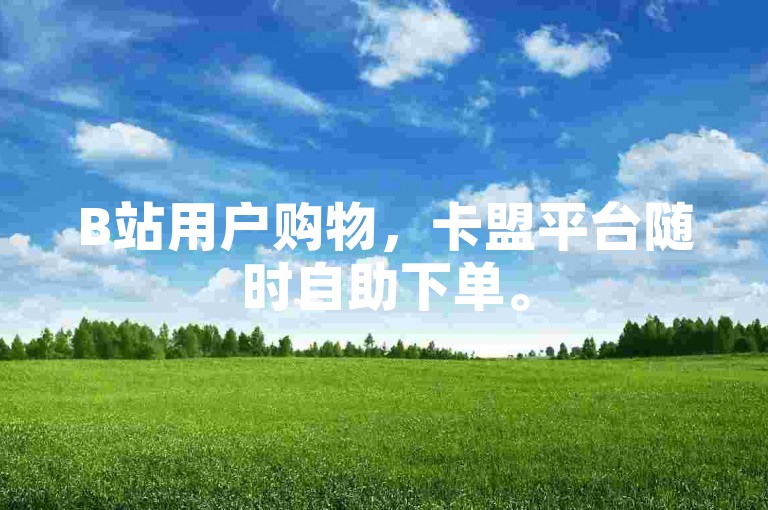 B站用户购物，卡盟平台随时自助下单。