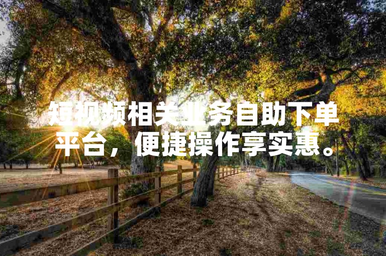 短视频相关业务自助下单平台，便捷操作享实惠。