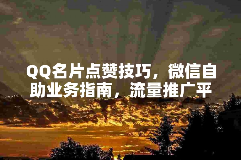 QQ名片点赞技巧，微信自助业务指南，流量推广平台使用方法详解。