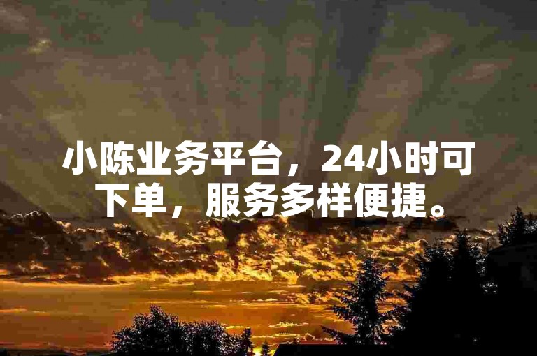 小陈业务平台，24小时可下单，服务多样便捷。