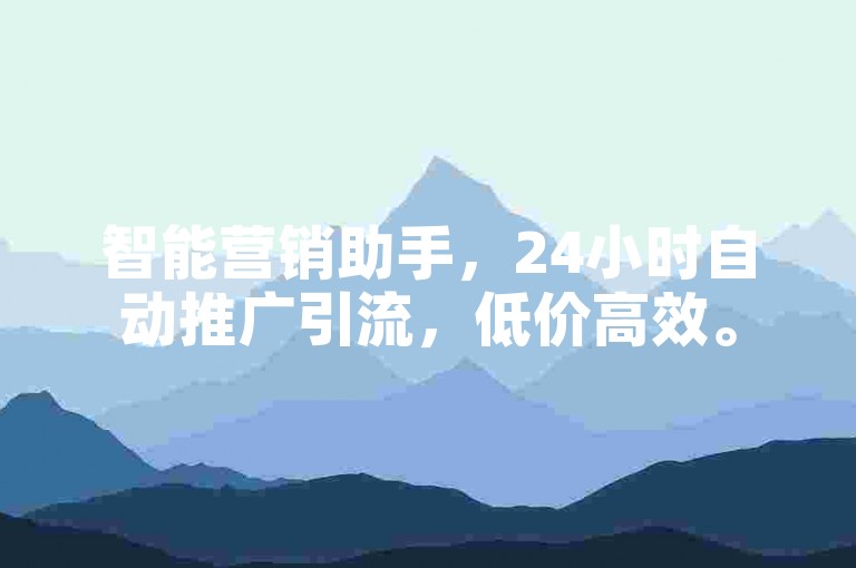 智能营销助手，24小时自动推广引流，低价高效。