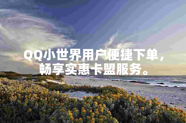 QQ小世界用户便捷下单，畅享实惠卡盟服务。