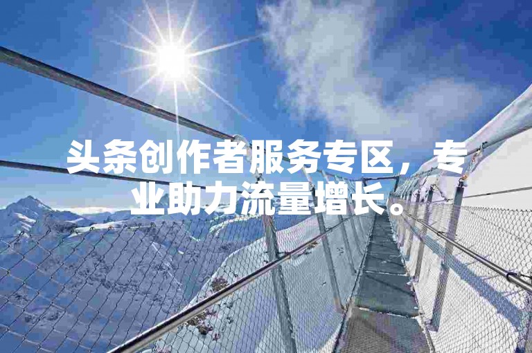 头条创作者服务专区，专业助力流量增长。