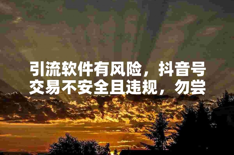 引流软件有风险，抖音号交易不安全且违规，勿尝试。
