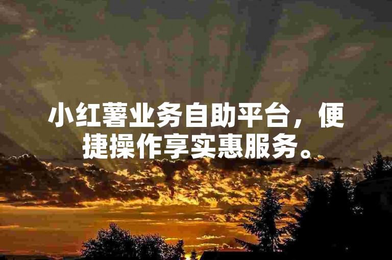 小红薯业务自助平台，便捷操作享实惠服务。