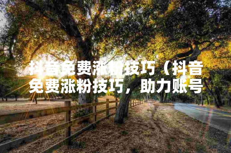 抖音免费涨粉技巧（抖音免费涨粉技巧，助力账号快速成长）