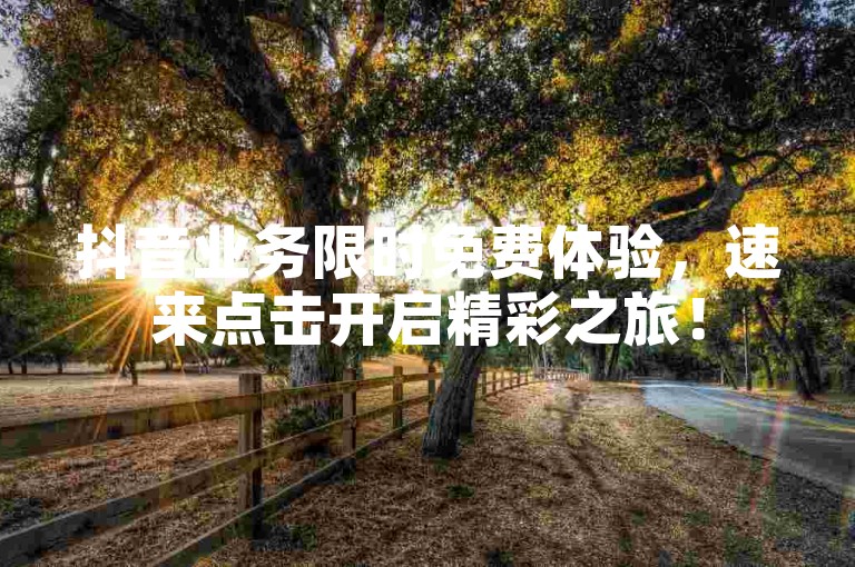 抖音业务限时免费体验，速来点击开启精彩之旅！