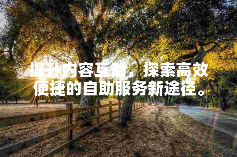 提升内容互动，探索高效便捷的自助服务新途径。