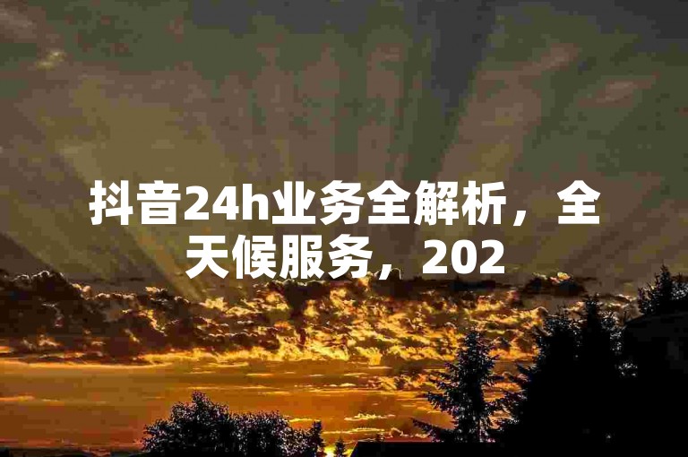抖音24h业务全解析，全天候服务，2025年必备技能！