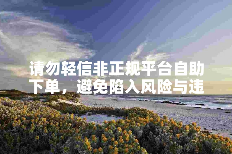 请勿轻信非正规平台自助下单，避免陷入风险与违规困扰。