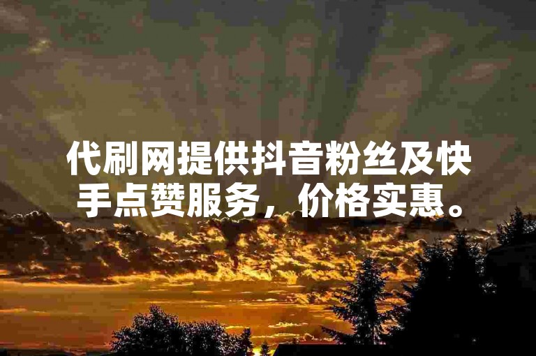 代刷网提供抖音粉丝及快手点赞服务，价格实惠。