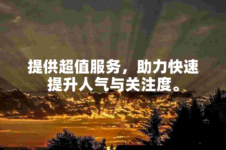 提供超值服务，助力快速提升人气与关注度。