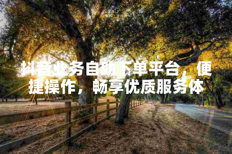 抖音业务自助下单平台，便捷操作，畅享优质服务体验。