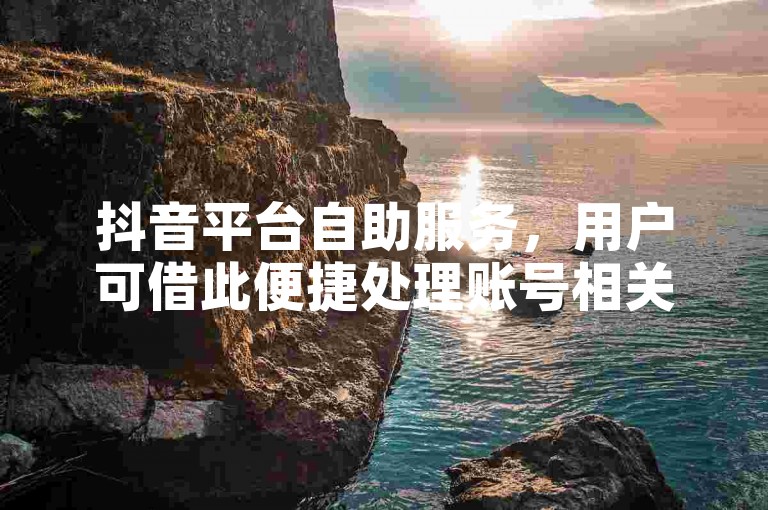 抖音平台自助服务，用户可借此便捷处理账号相关常见事宜。