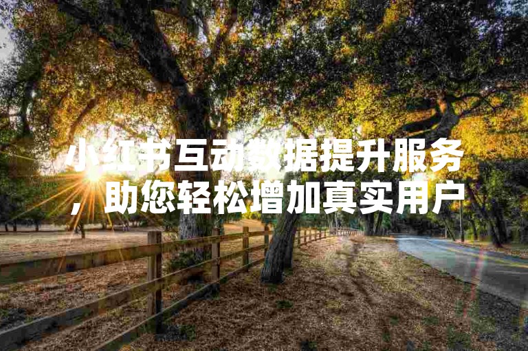 小红书互动数据提升服务，助您轻松增加真实用户关注与互动。