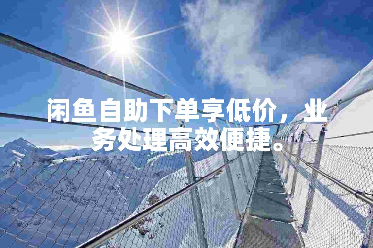 闲鱼自助下单享低价，业务处理高效便捷。