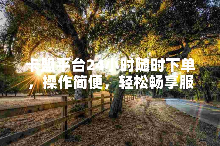 卡盟平台24小时随时下单，操作简便，轻松畅享服务。
