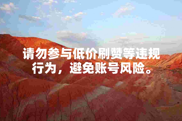 请勿参与低价刷赞等违规行为，避免账号风险。