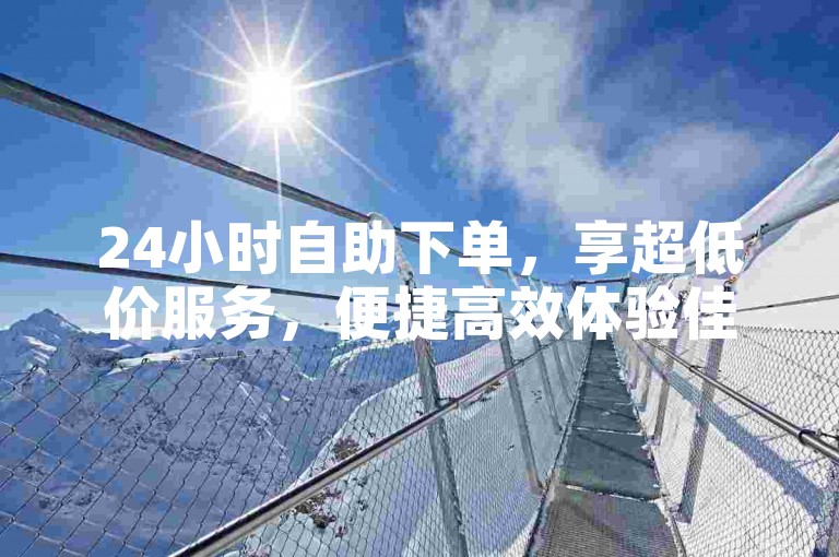 24小时自助下单，享超低价服务，便捷高效体验佳。