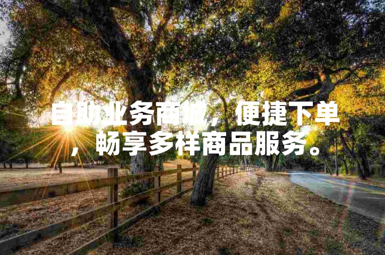 自助业务商城，便捷下单，畅享多样商品服务。