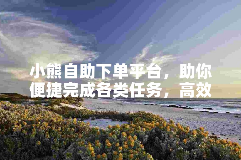 小熊自助下单平台，助你便捷完成各类任务，高效省心。