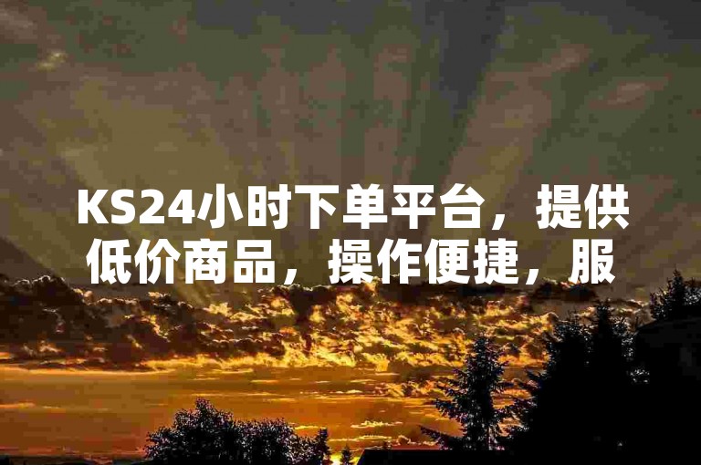 KS24小时下单平台，提供低价商品，操作便捷，服务周到。