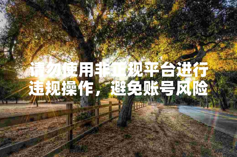 请勿使用非正规平台进行违规操作，避免账号风险。