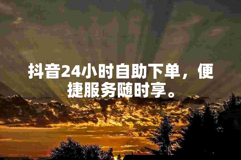抖音24小时自助下单，便捷服务随时享。