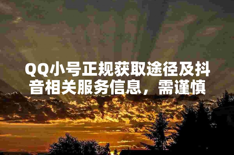 QQ小号正规获取途径及抖音相关服务信息，需谨慎对待。