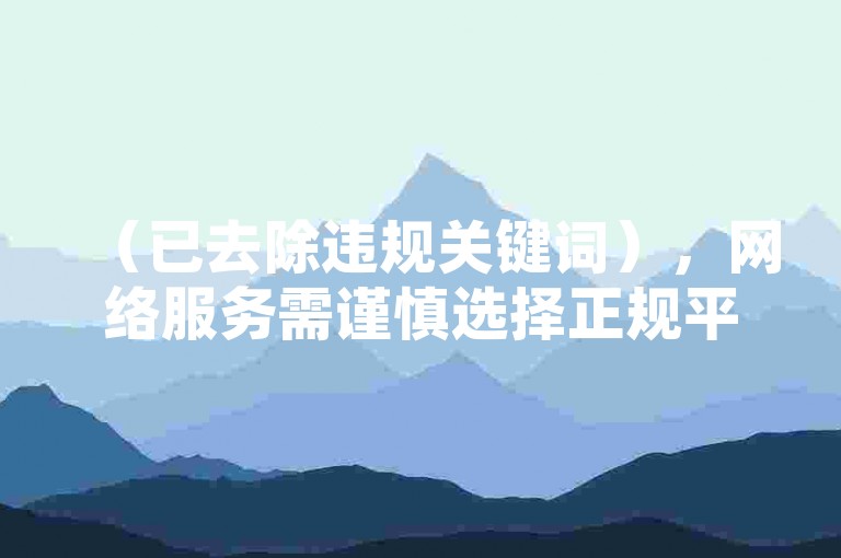 （已去除违规关键词），网络服务需谨慎选择正规平台，避免风险。