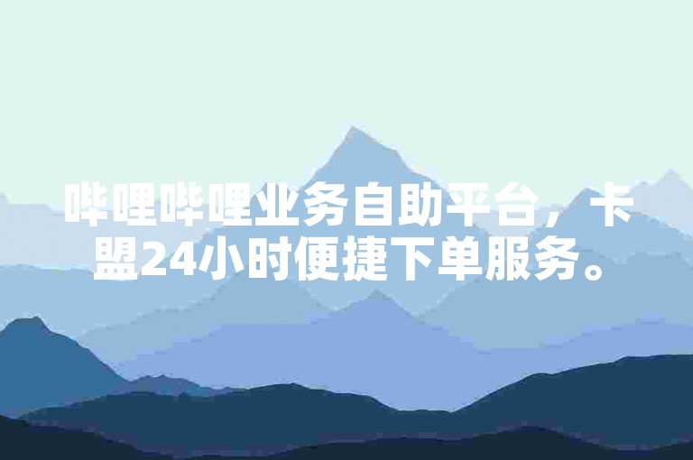 哔哩哔哩业务自助平台，卡盟24小时便捷下单服务。