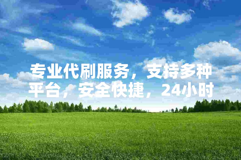 专业代刷服务，支持多种平台，安全快捷，24小时自助下单。