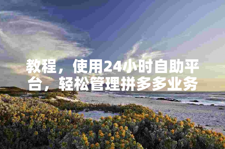 教程，使用24小时自助平台，轻松管理拼多多业务订单。