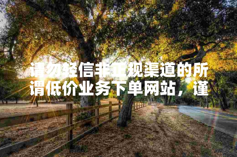 请勿轻信非正规渠道的所谓低价业务下单网站，谨防受骗。