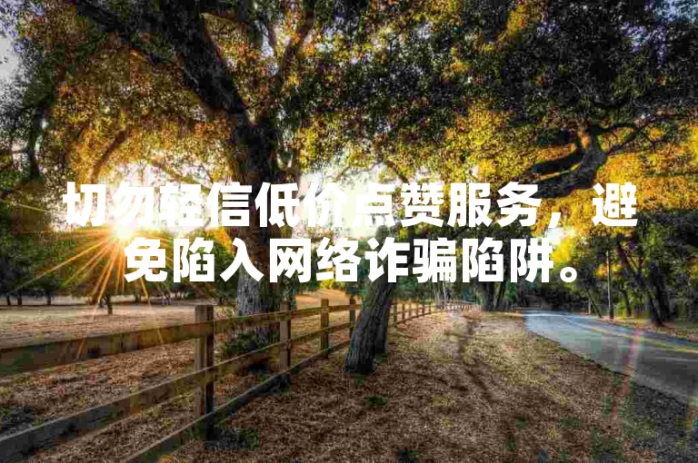 切勿轻信低价点赞服务，避免陷入网络诈骗陷阱。