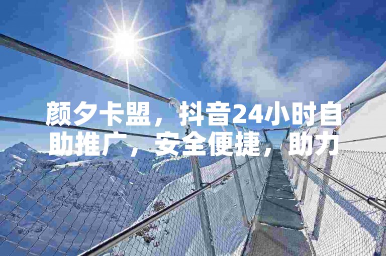 颜夕卡盟，抖音24小时自助推广，安全便捷，助力作品曝光。