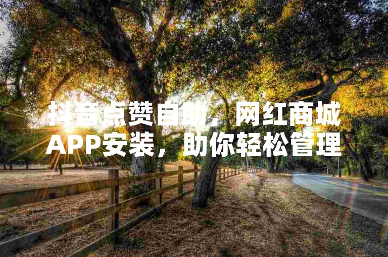 抖音点赞自助，网红商城APP安装，助你轻松管理互动。