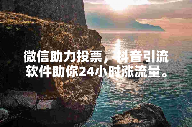 微信助力投票，抖音引流软件助你24小时涨流量。