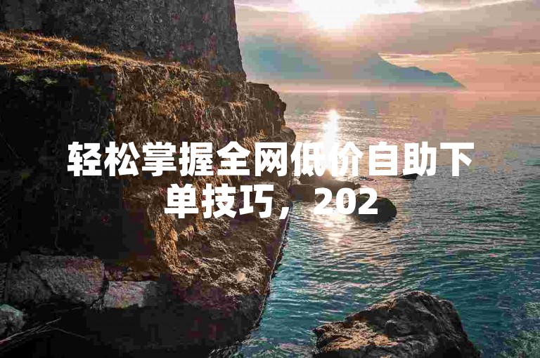轻松掌握全网低价自助下单技巧，2025年省钱必备！