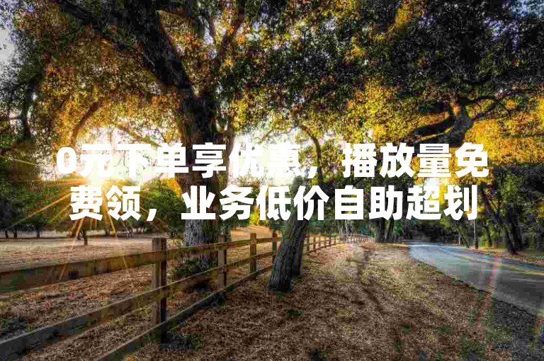 0元下单享优惠，播放量免费领，业务低价自助超划算。