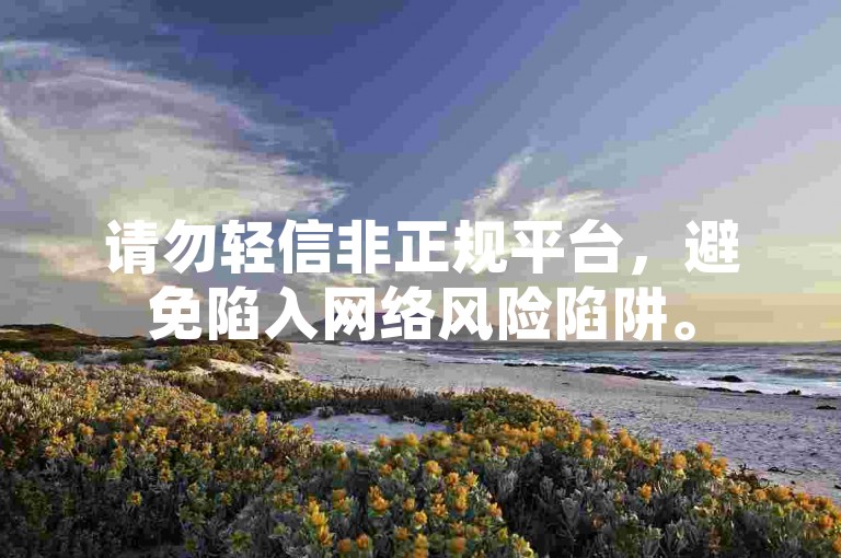 请勿轻信非正规平台，避免陷入网络风险陷阱。