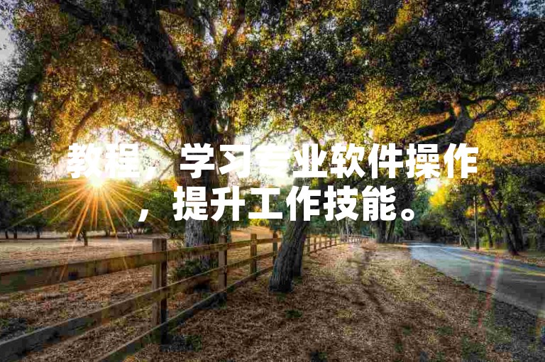 教程，学习专业软件操作，提升工作技能。