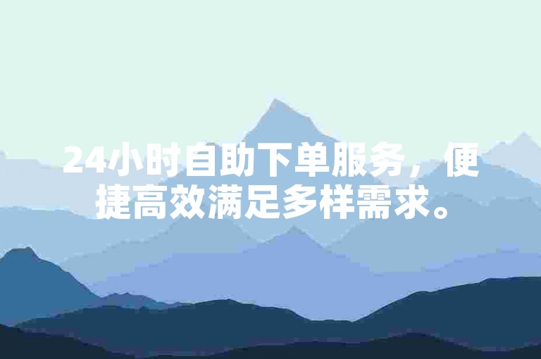 24小时自助下单服务，便捷高效满足多样需求。