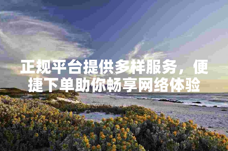 正规平台提供多样服务，便捷下单助你畅享网络体验。