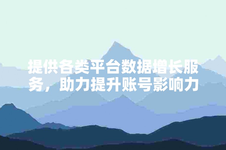 提供各类平台数据增长服务，助力提升账号影响力。