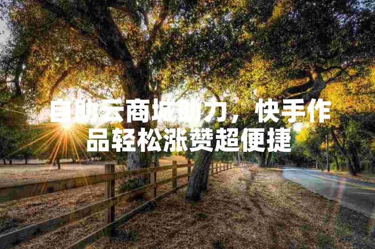 自助云商城助力，快手作品轻松涨赞超便捷