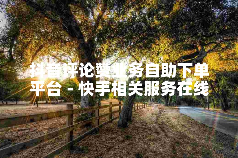 抖音评论赞业务自助下单平台 - 快手相关服务在线办理